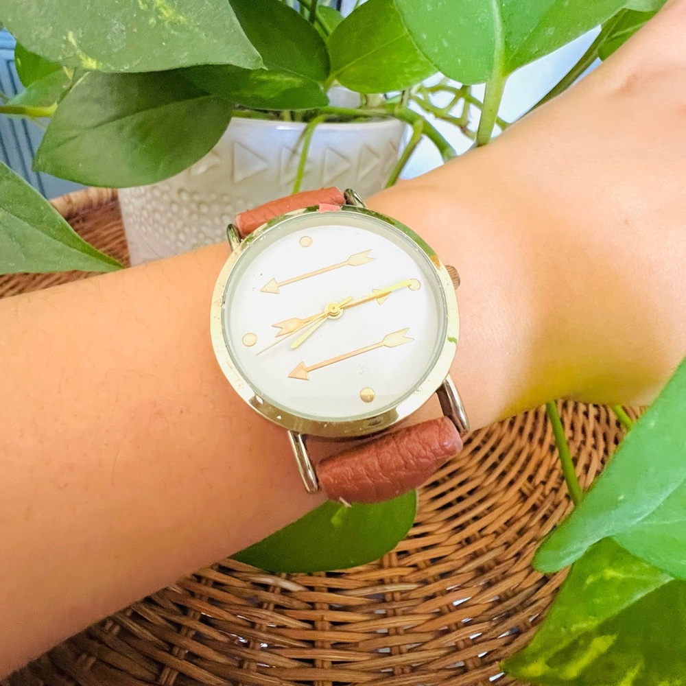 Francesca Arrow Faux Leather Watch